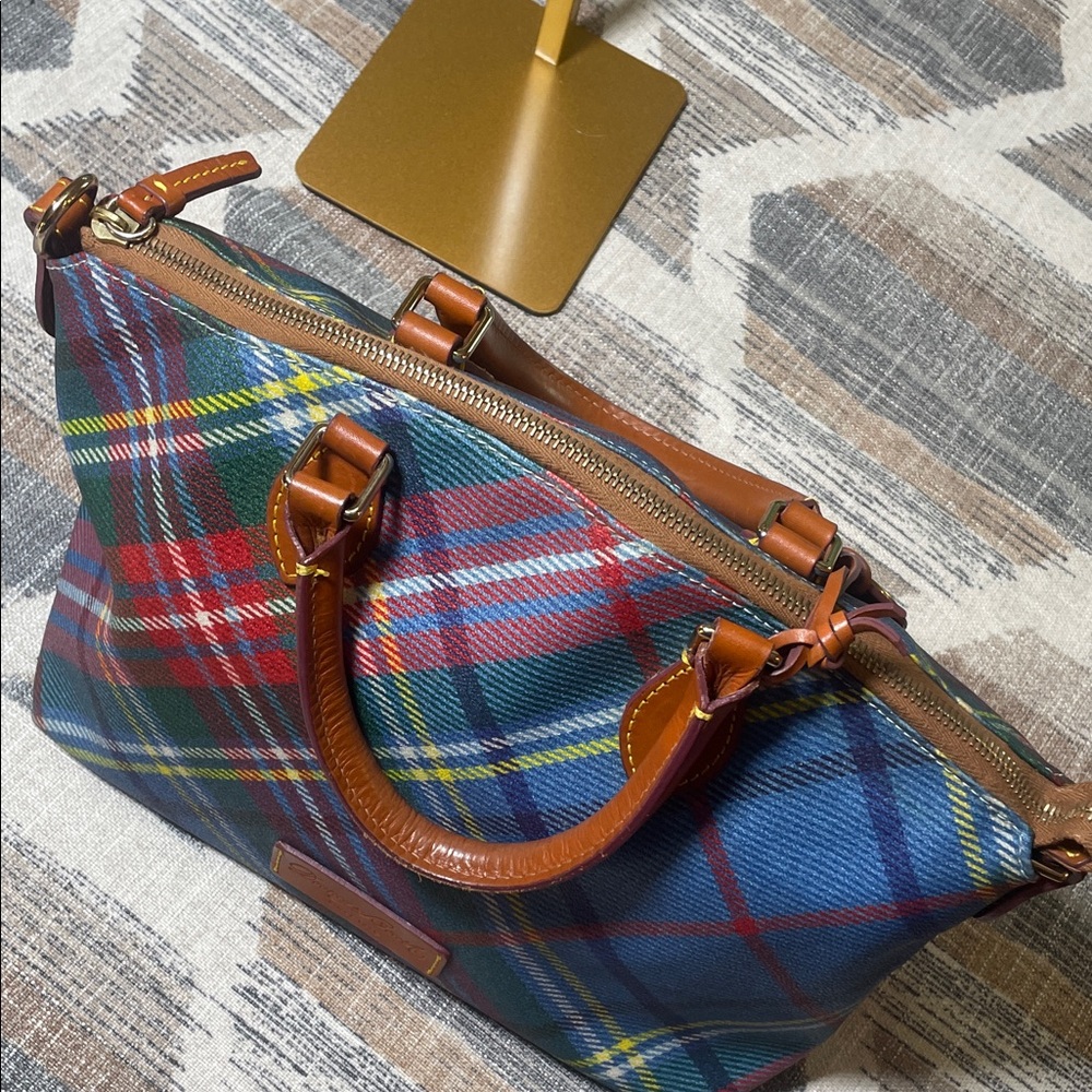 Dooney & Bourke Multicolor Plaid Satchel - Picture 17 of 17